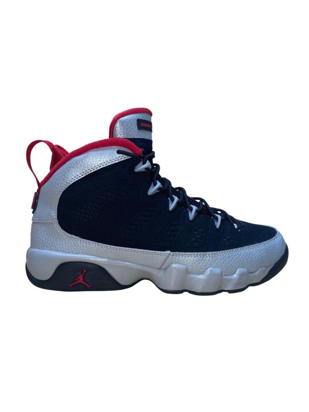 Air Jordan Youth Black& Red Leather Retro 9 Johnny Kilroy Sneakers Size 6.5Y